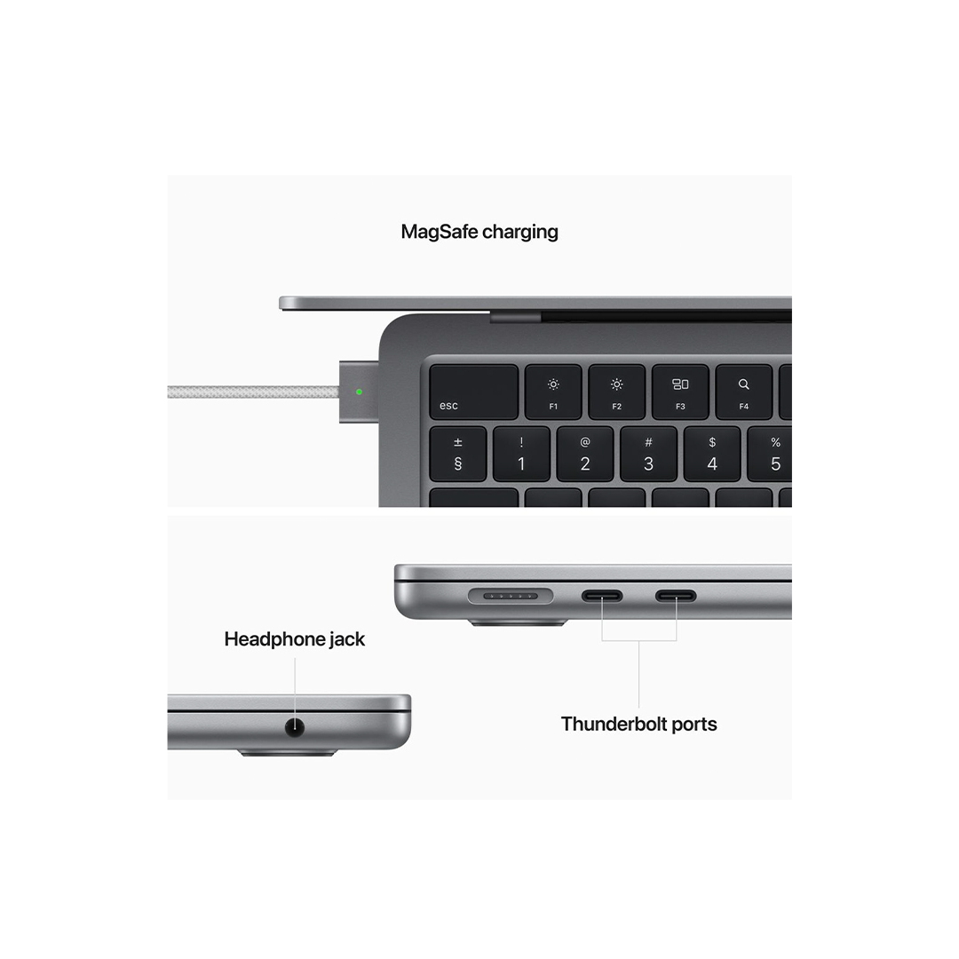 Apple MacBook Air 15-inch (2024) – M3 with 8-core CPU / 8GB RAM / 256GB SSD / 10-core GPU / macOS Sonoma / English & Arabic Keyboard / Space Grey Apple MacBook Air 15-inch (2024) – M3 with 8-core CPU / 8GB RAM / 256GB SSD / 10-core GPU / macOS Sonoma / English & Arabic Keyboard / Space Grey